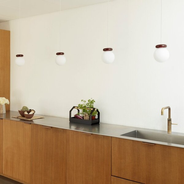 Lustră Pendul Normann Copenhagen, Hinx, reglabil, Roșu, Bucătărie, Sticlă, Design