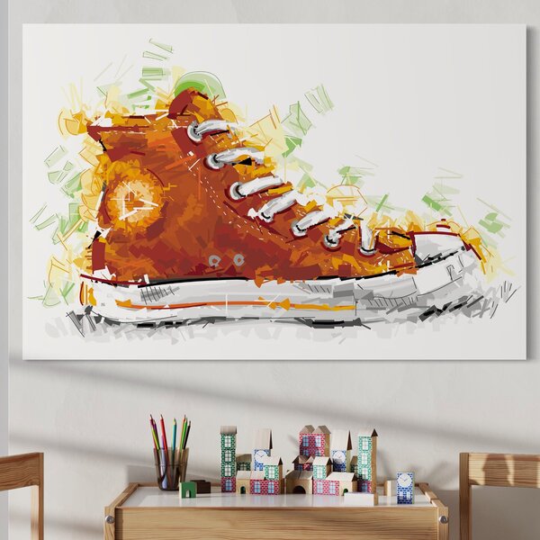 Tablou Canvas Premium LuxCanva® B1123, Tenisi Converse , Culori, Baschet, Converse, Dormitor, Chuck Taylor, Sport, Portocaliu, Copii, Culori Vibrante