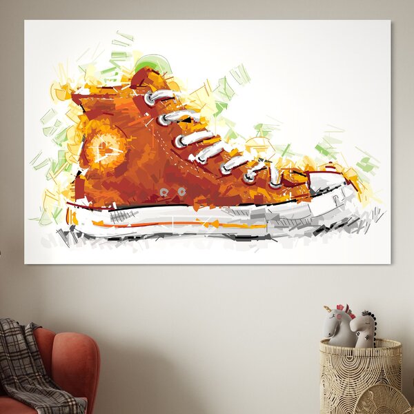 Tablou Canvas Premium LuxCanva® B1123, Tenisi Converse , Culori, Baschet, Converse, Dormitor, Chuck Taylor, Sport, Portocaliu, Copii, Culori Vibrante