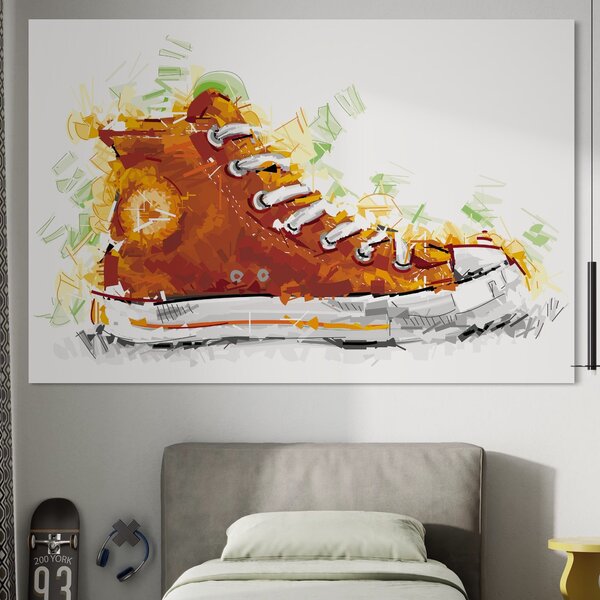 Tablou Canvas Premium LuxCanva® B1123, Tenisi Converse , Culori, Baschet, Converse, Dormitor, Chuck Taylor, Sport, Portocaliu, Copii, Culori Vibrante