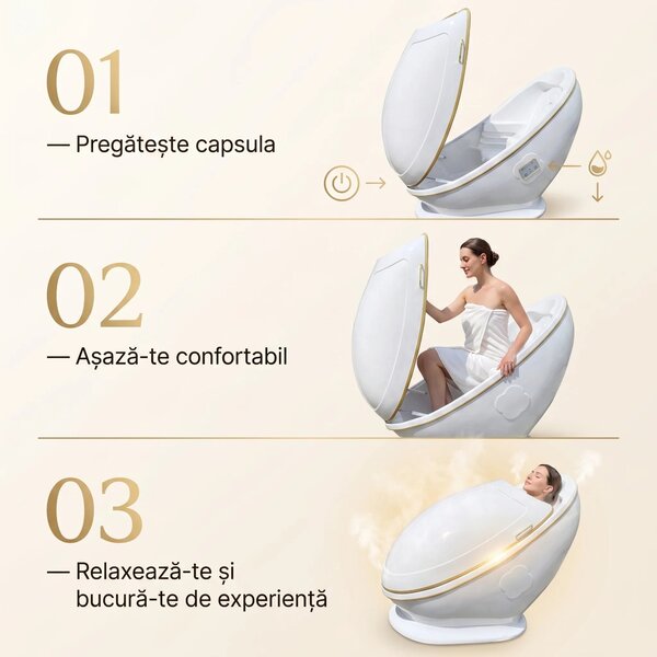 Capsula sauna cu aburi si aromaterapie pentru tot corpul TherapySteamS