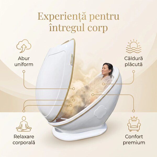 Capsula sauna cu aburi si aromaterapie pentru tot corpul TherapySteamS