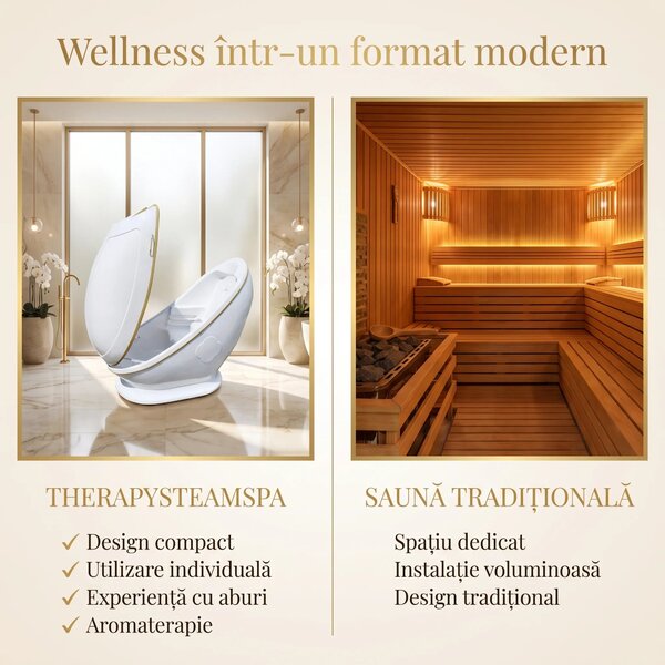 Capsula sauna cu aburi si aromaterapie pentru tot corpul TherapySteamS