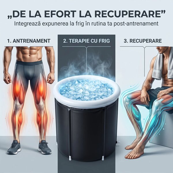 Cada recuperare cu gheata pentru crioterapie, 300 L, Negru