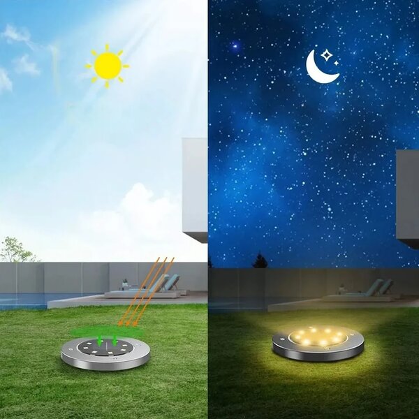 Toolight Toollight, lampă solară LED 1buc P60055, argintiu, OGR-05681