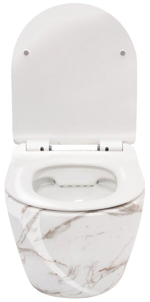 Rea Carlos Slim Lava Shiny, vas WC suspendat fără margine 49,5x37x35,5 cm, imitație de piatră, REA-C0536