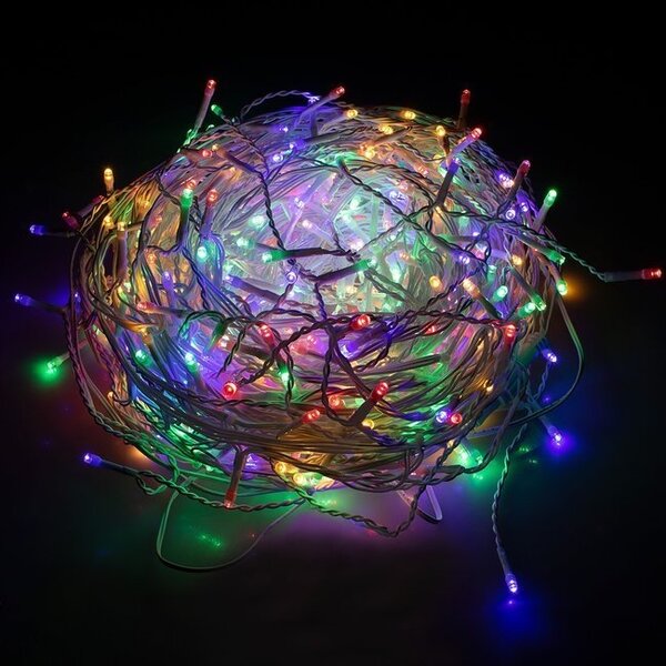 Instalatie luminoasa de craciun 500 leduri, 23 m, exterior/interior, tip perdea de turturi multicolor