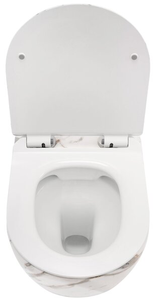 Rea Carlos Slim Lava Shiny, vas WC suspendat fără margine 49,5x37x35,5 cm, imitație de piatră, REA-C0536