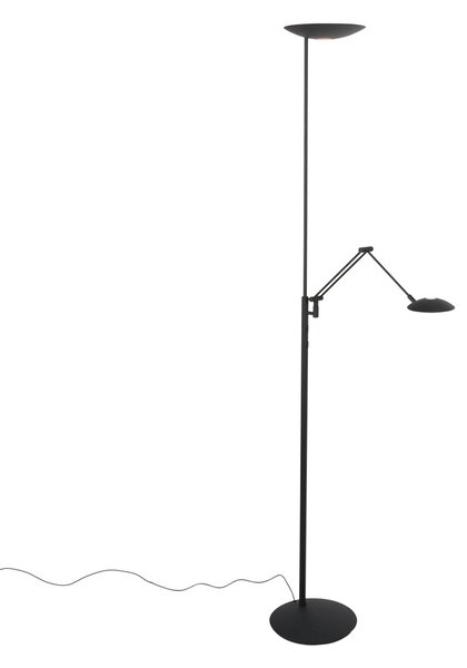 Steinhauer Lampă de tavan cu LED Daphne 2 +, lumină citit, negru, CCT, telecomandă, reglabil, Negru, Camera de zi / sufragerie, Metal, Modern, Lumină de lectură