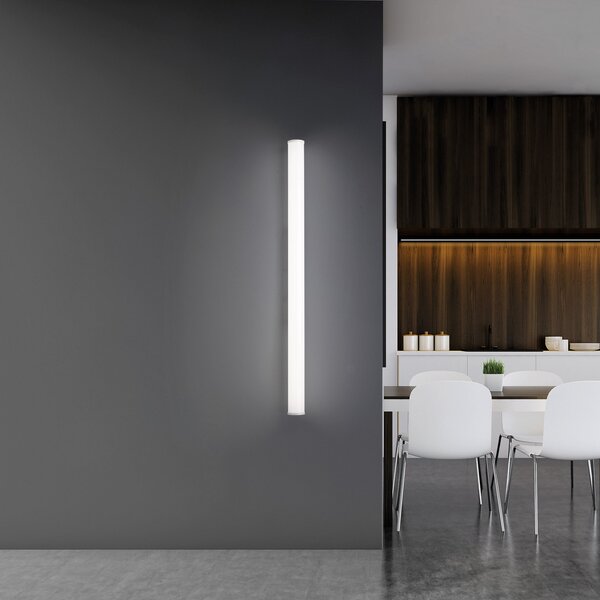 TECNICO by Sforzin Pirgos Aplică de perete cu LED, lățime 100 cm, alb, plastic, Alb, Camera de zi / sufragerie, Plastic, Modern