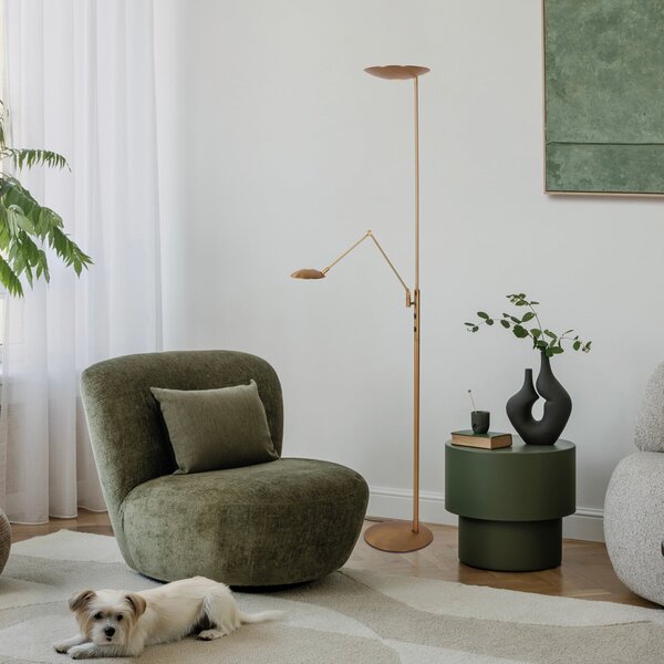 Steinhauer Lampă de tavan cu LED Daphne 2 +, lumină citit, bronz, CCT, telecomandă, reglabil, Bronz / Alamă Veche, Camera de zi / sufragerie, Metal, Modern, Lumină de lectură