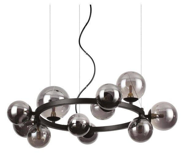 Ideal Lux - Lustră LED suspendată pe cablu PERLAGE 11xG9/3W/230V diam. 73 cm negru/fumuriu