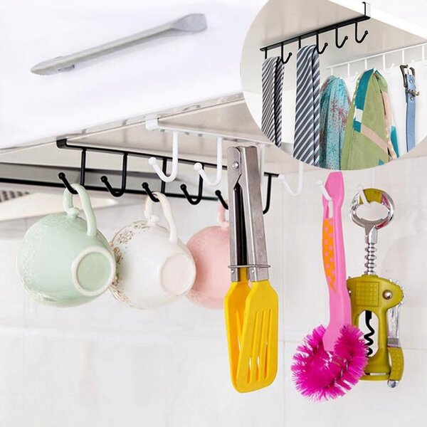 Set 2 cuiere metalice pentru rafturi, negru