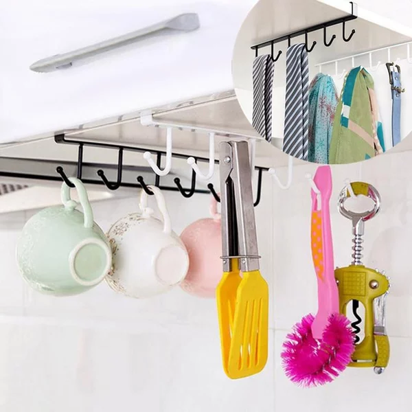 Set 2 cuiere metalice pentru rafturi, negru