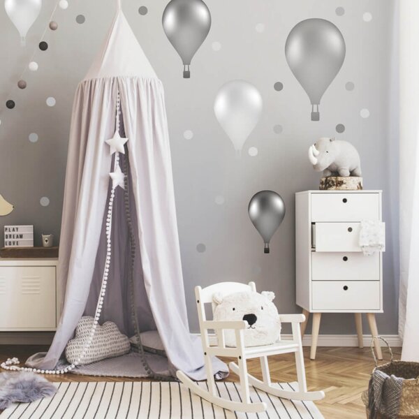 INSPIO-Autocolant textil - Baloane gri în stil norvegian