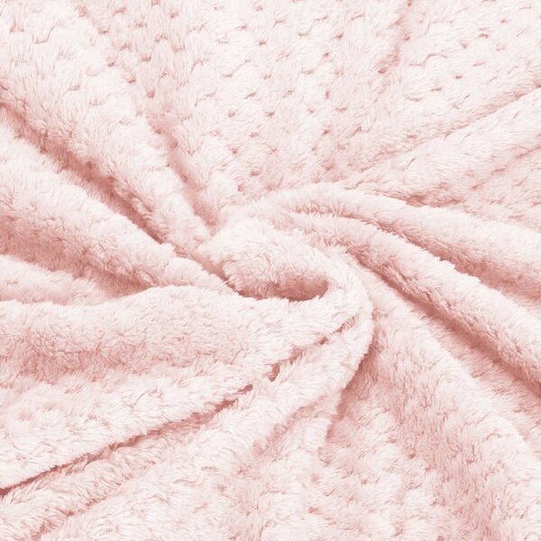 Patura - cuvertura pufoasa cu model in relief 200 x 220 cm Light Pink