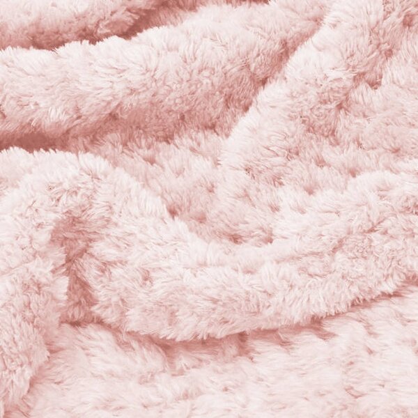 Patura - cuvertura pufoasa cu model in relief 200 x 220 cm Light Pink