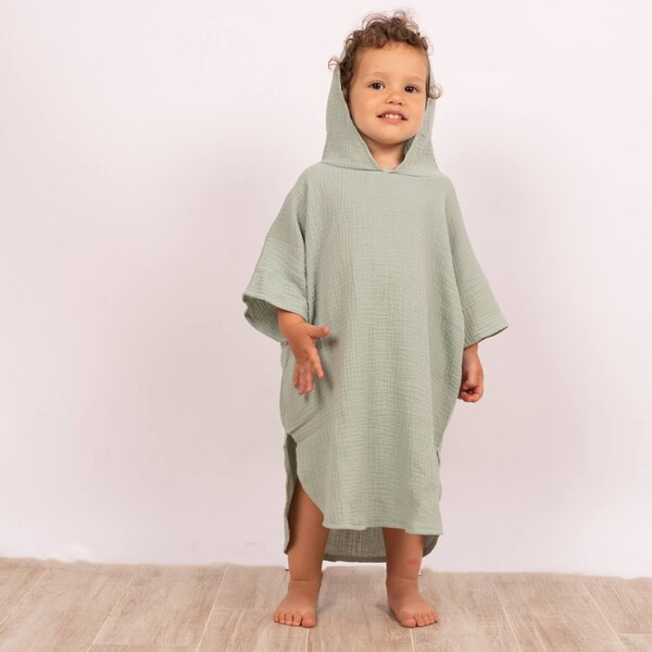 Prosop plaja - Poncho copii din muselina absorbanta Kidizi Mint