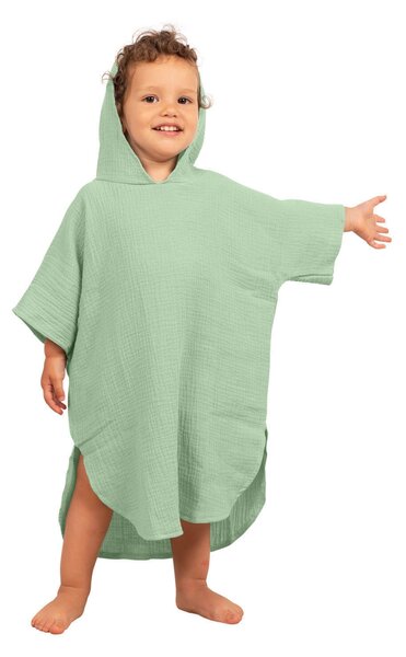 Prosop plaja - Poncho copii din muselina absorbanta Kidizi Mint