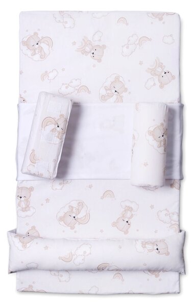 Perna antireflux pentru bebe 4 in 1 Kidizi Sleepy Bear – pozitionare inclinata pentru reflux, colici si confort dupa masa