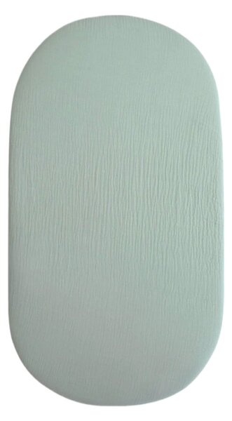 Set 2 cearceafuri din muselina dubla cu elastic roata pentru landou sau cosulet de rachita Kidizi mint, bumbac 100%