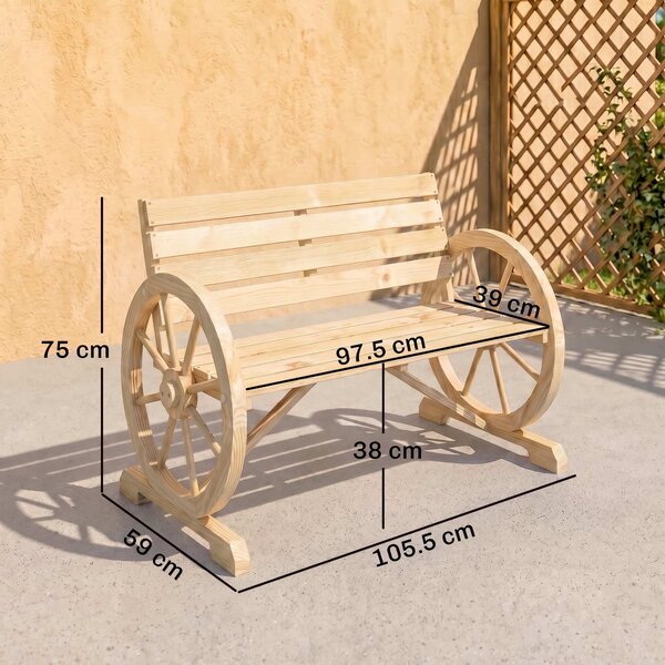 Outsunny Banca Country Fonta 127×60×85 cm – 2‑locuri cu Cotiere Rotative Neagra | Aosom Romania