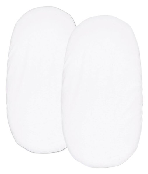 Set 2 cearceafuri din bumbac cu elastic roata pentru landou sau cosulet de rachita Kidizi Alb