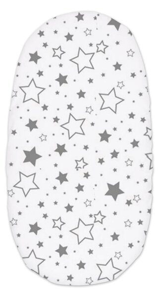 Set 2 cearceafuri din bumbac cu elastic roata pentru landou sau cosulet de rachita Kidizi Galaxy Grey
