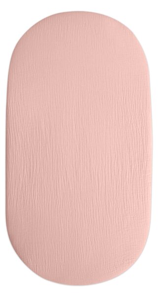 Set 2 cearceafuri din muselina dubla cu elastic roata pentru landou sau cosulet de rachita Kidizi pink, bumbac 100%