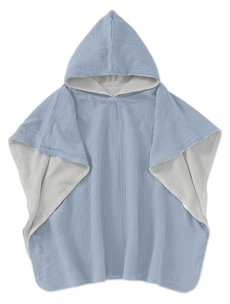 Prosop plaja - Poncho copii din muselina dubla si frotir Kidizi 2-5 ani Jeans