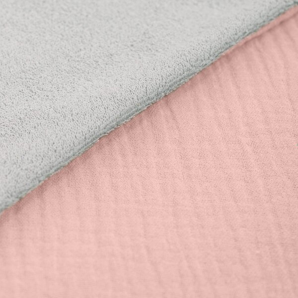 Prosop plaja - Poncho copii din muselina dubla si frotir Kidizi 2-5 ani Old Rosa