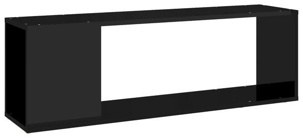 Comodă TV, negru extralucios, 100x24x32 cm, PAL