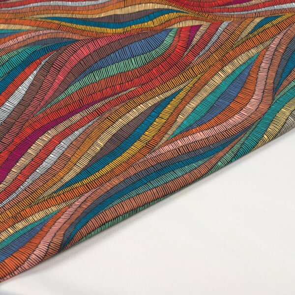 Set 2 draperii 180 x 240 cm, blackout 60%, print modern, Kidizi Waves Delight, multicolor, draperii sufragerie sau dormitor
