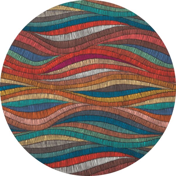 Set 2 draperii 180 x 240 cm, blackout 60%, print modern, Kidizi Waves Delight, multicolor, draperii sufragerie sau dormitor