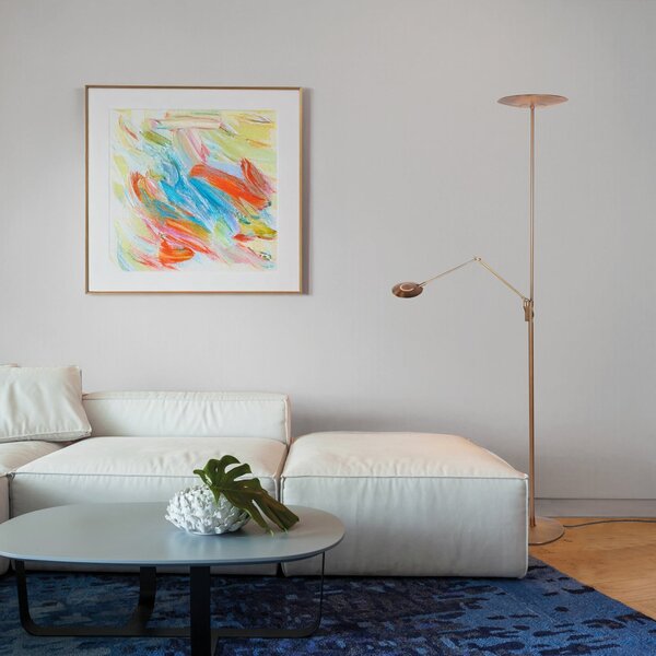 Steinhauer Lampadar LED Zenith 2, culoare bronz, lampă de citit, CCT, telecomandă, reglabil, Bronz / Alamă Veche, Camera de zi / sufragerie, Metal, Modern, Lumină de lectură