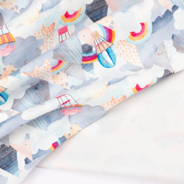 Set 2 draperii 180 x 240 cm, blackout 60%, print modern, Kidizi The Sky is the Limit, multicolor, draperii camera copilului