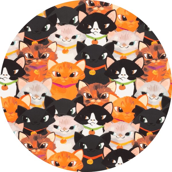 Set 2 draperii 180 x 240 cm, blackout 60%, print modern, Kidizi Cats, multicolor, draperii camera copilului, sufragerie sau dormitor