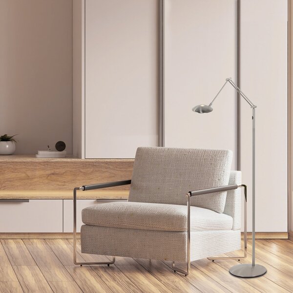 Steinhauer Lampadar LED Daphne 2, cu 1 bec, din oțel, CCT, telecomandă, reglabil, Metalic, Camera de zi / sufragerie, Metal, Modern