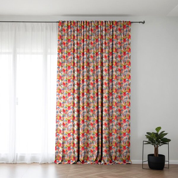 Set 2 draperii 180 x 240 cm, blackout 60%, print modern, Kidizi Colors are Back in Town, multicolor, draperii camera copilului