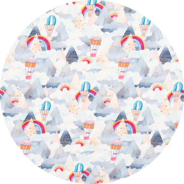 Set 2 draperii 180 x 240 cm, blackout 60%, print modern, Kidizi The Sky is the Limit, multicolor, draperii camera copilului