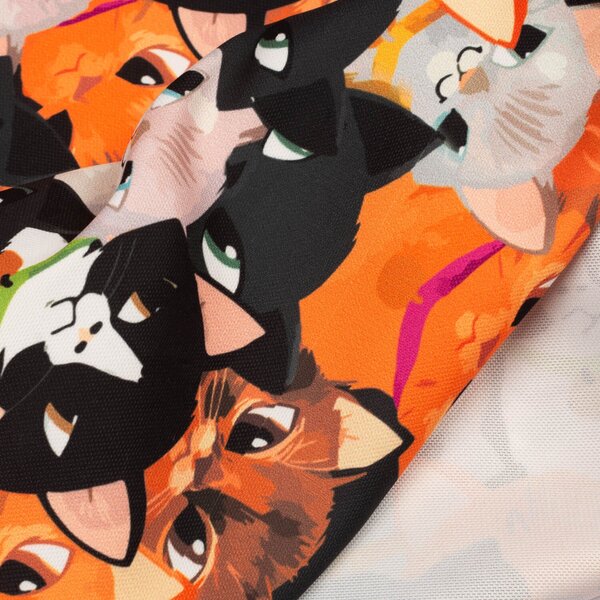 Set 2 draperii 180 x 240 cm, blackout 60%, print modern, Kidizi Cats, multicolor, draperii camera copilului, sufragerie sau dormitor