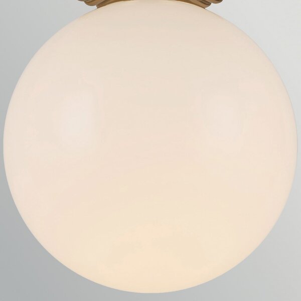 Elstead Plafonieră Otis, auriu/opal, Ø 20 cm, sticlă, IP44, E27, reglabil, Auriu / Alamă, Baie, Sticlă, Vintage, glob