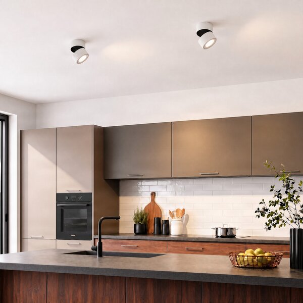 BRUMBERG Spot de plafon cu LED Circle Maxi, Ø 10 cm, alb, Alb, Camera de zi / sufragerie, Aluminiu