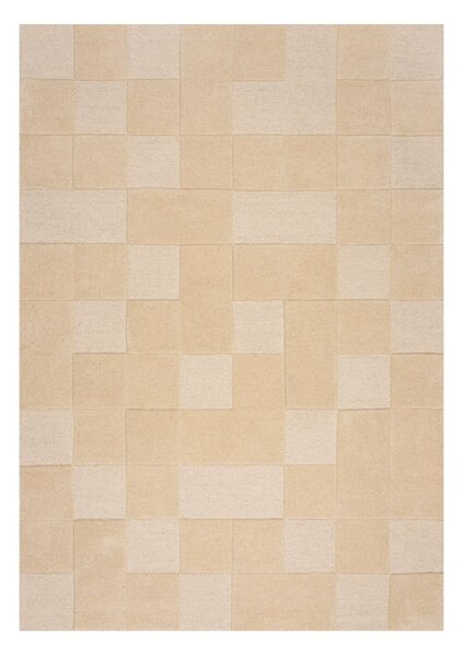 Covor din lână bej 230x160 cm Checkerboard - Flair Rugs