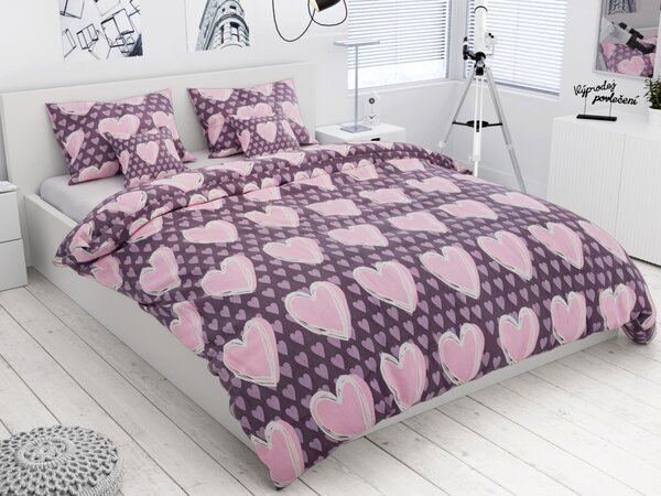 MK Lenjerie de pat din bumbac Culoare roz, KASUGA Dimensiune lenjerie de pat: 2 buc 70 x 90 cm | 200 x 220 cm