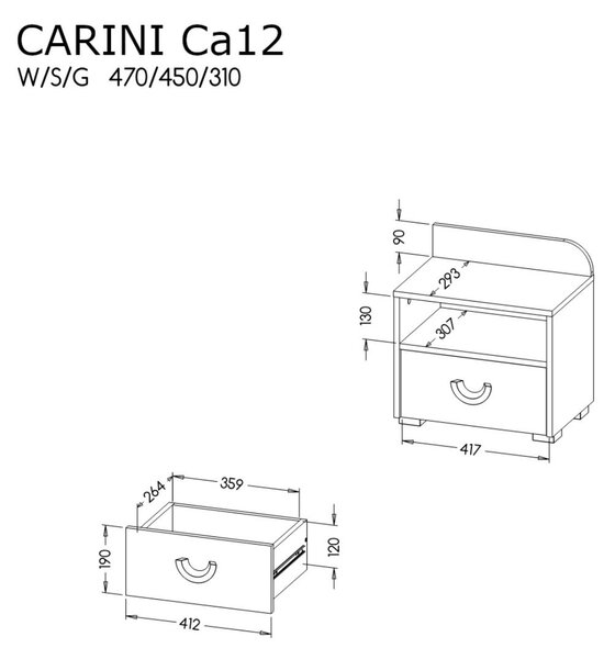 Noptieră Carini Ca12
