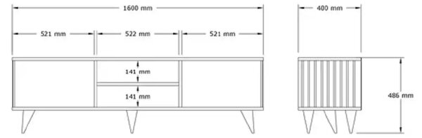 Comoda tv Johana living culoare antracit 160 cm
