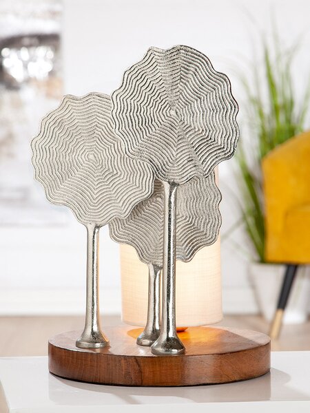 Lampa FLOWER, aluminiu lemn, 37x25.5 cm