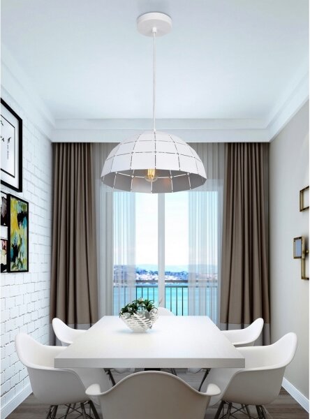 Top Light Apolo 30B - Lustră pe cablu 1xE27/40W/230V alb/argintiu
