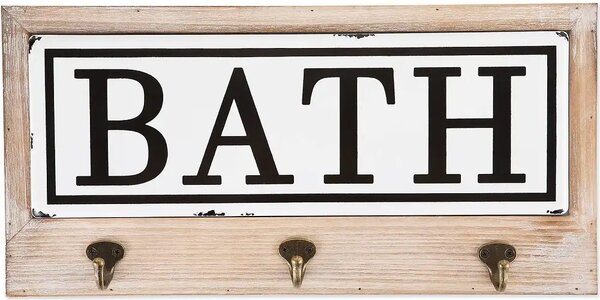Cuier pentru prosoape cu 3 agatatori Bath Homs 35 x 25 cm, maro rustik